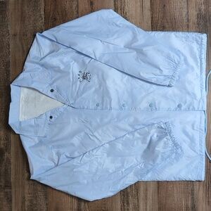 Hard Luck Mfg Snap Front Coaches Jacket Windbreaker Size XL in Baby Blue